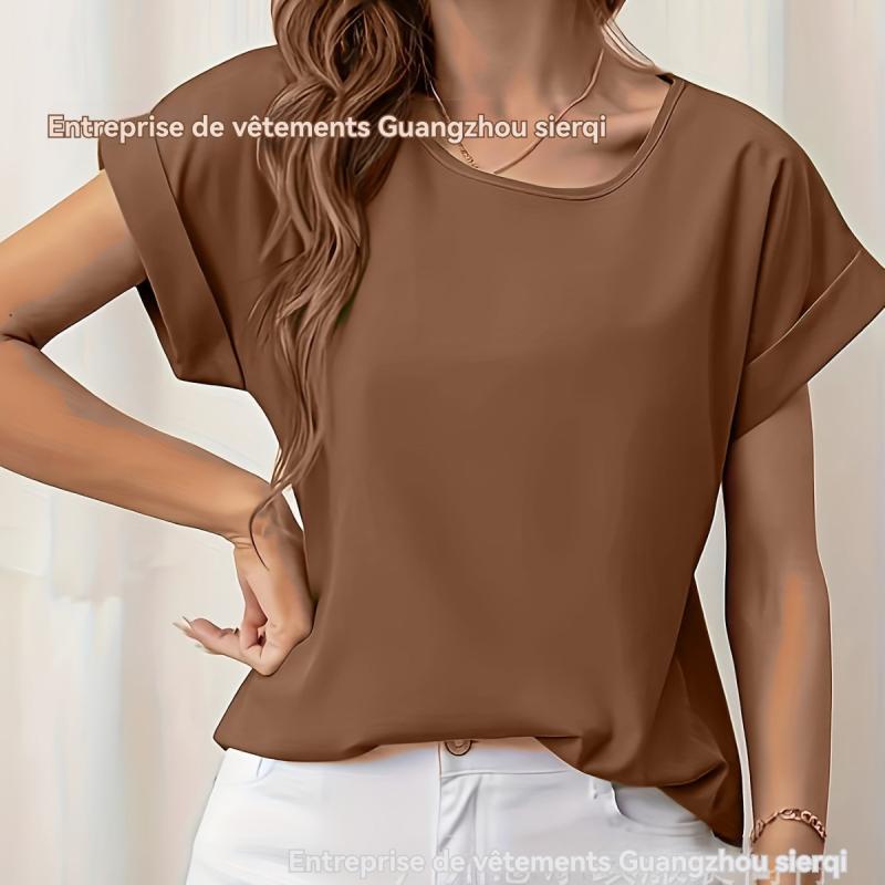 La blouse satinée carrée manches revers | Blouses et chemises Blouses et chemises Blouses et chemises