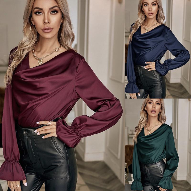 La blouse satinée encolure asymétrique | Blouses et chemises Blouses et chemises Blouses et chemises