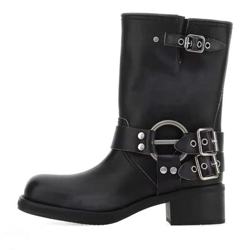 La botte moto pointe exagérée Stubborn | Bottes Femme Bottes Bottes