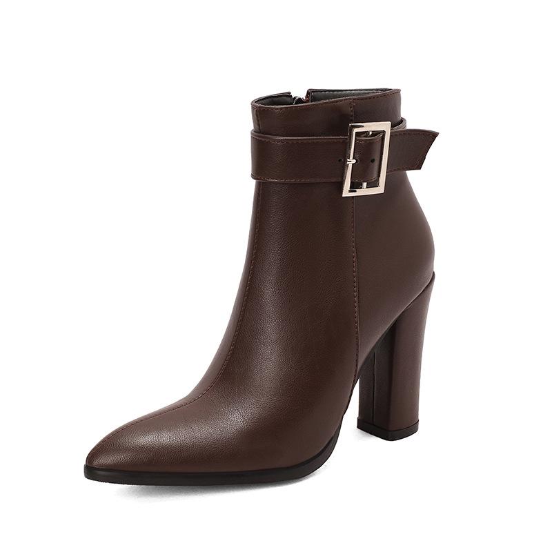 La botte talon bloc ceinturée Charity | Talons hauts Femme Chaussures Femme