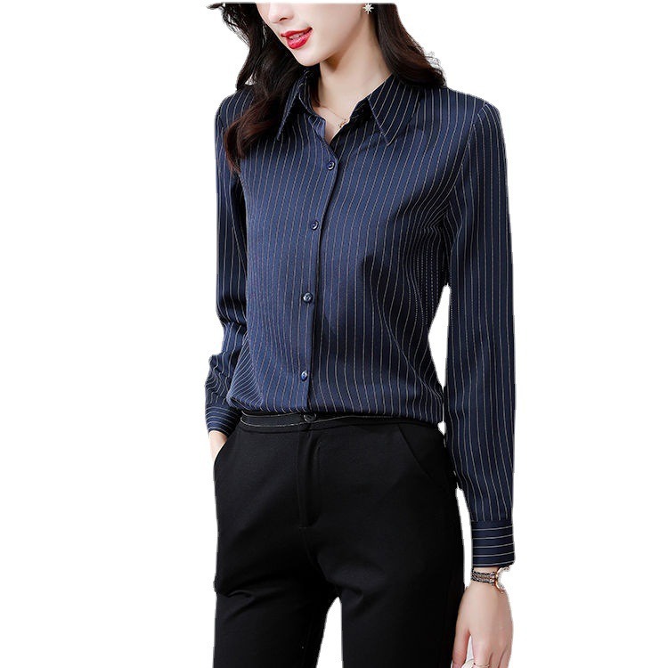 La chemise satinée rayures banquier | Blouses et chemises Blouses et chemises Blouses et chemises