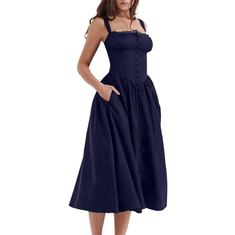 La robe ample popeline marine | Robes Robes Femme