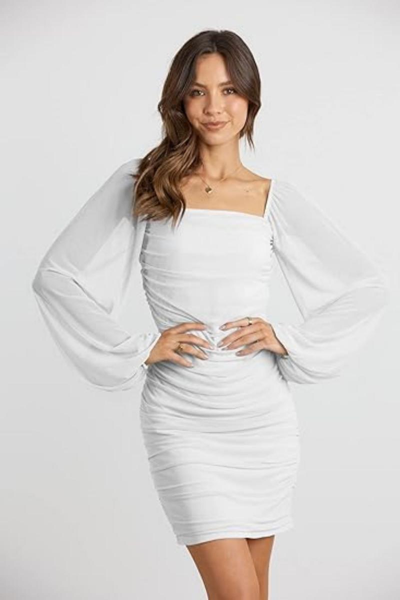 La robe chiffon manches transparentes | Robes Robes Femme