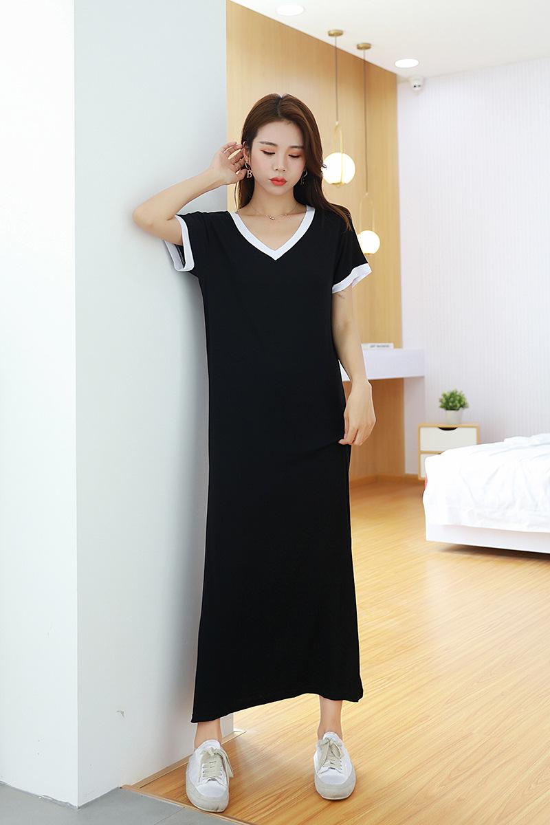 La robe maxi noire trois bandes | Robes Robes Femme