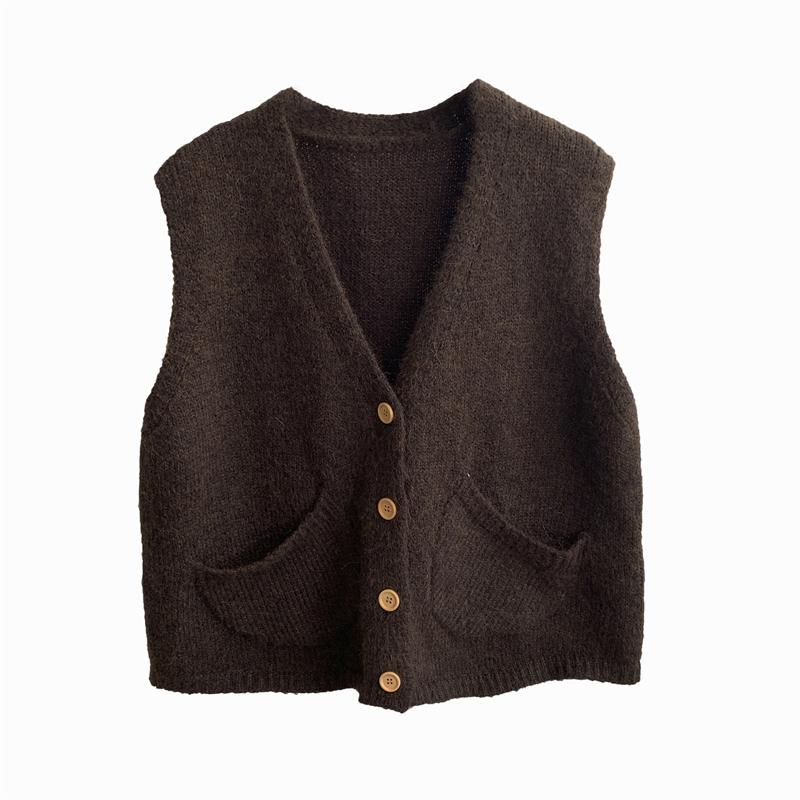 Le gilet côtelé boutons dorés touche de laine | Chandails Chandails Chandails