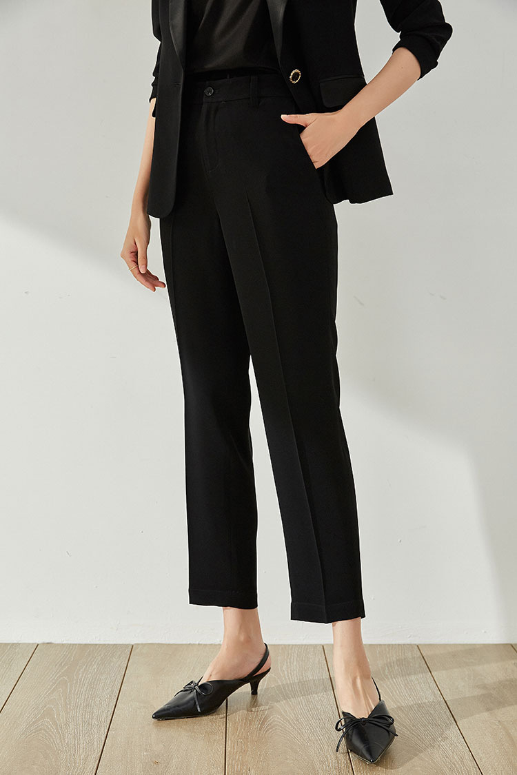 Le pantalon étroit crêpe fluide | Pantalons Pantalons Femme