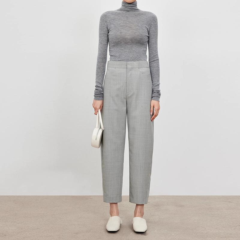 Le pantalon étroit gris chiné | Pantalons Pantalons Femme