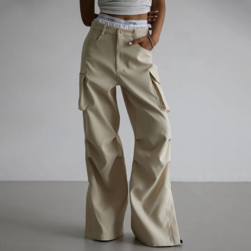 Le pantalon cargo bouffant effet cuir Bobbi | Pantalons Pantalons Femme