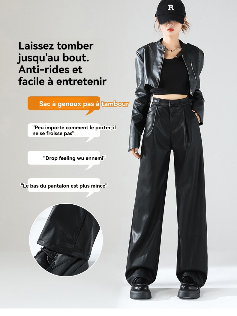 Le pantalon droit effet cuir | Pantalons Pantalons Femme