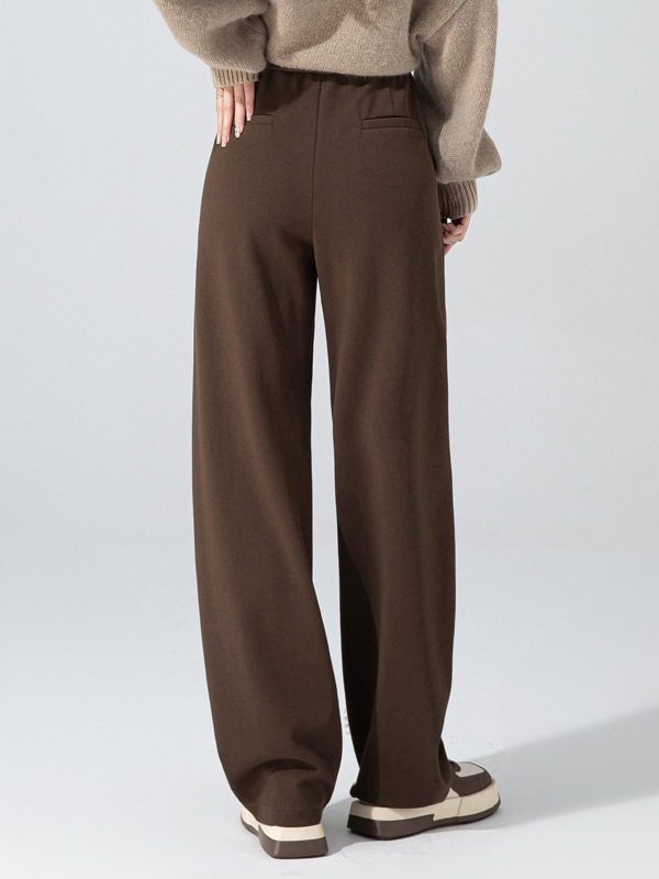 Le pantalon large à plis chocolat | Pantalons Pantalons Femme