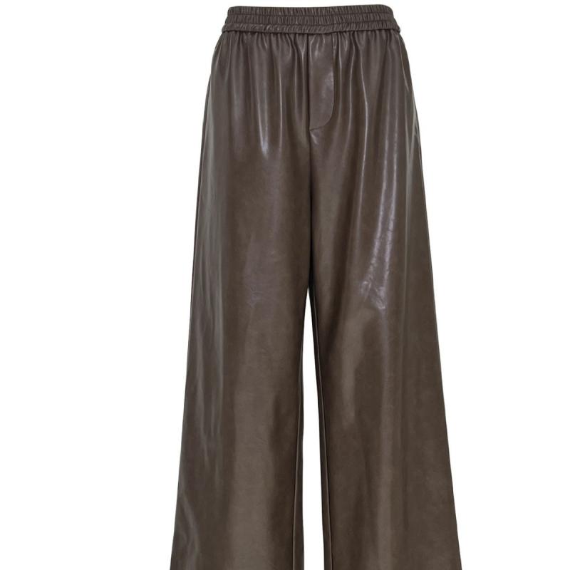 Le pantalon large effet cuir taille élastique | Pantalons Pantalons Femme